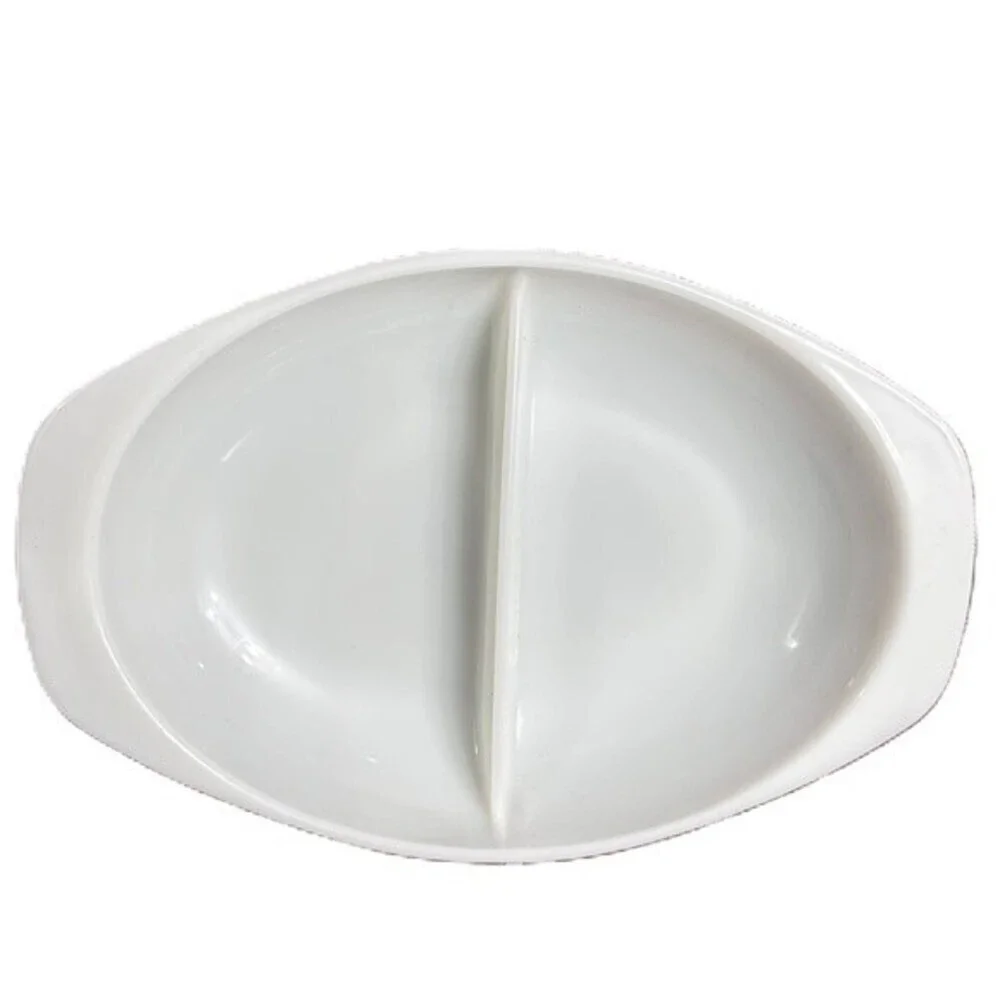 Vintage Pyrex Oval Divided Casserole‎ Dish Farmhouse Country Cottage Home Decor